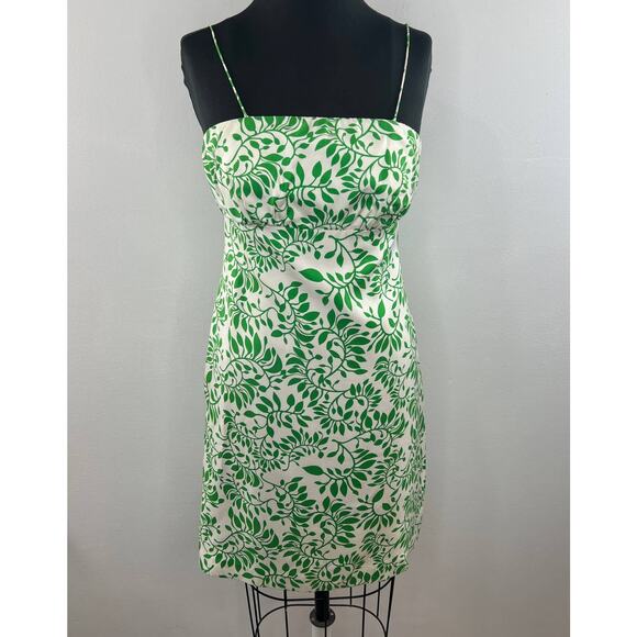 Vineyard Vine Skylar Silk Sheath Dress Nassau Green White Strapless Sleeveless 4 - Picture 1 of 9